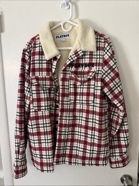 PLAYBOY Plaid Sherpa-Lined Jacket NWOT